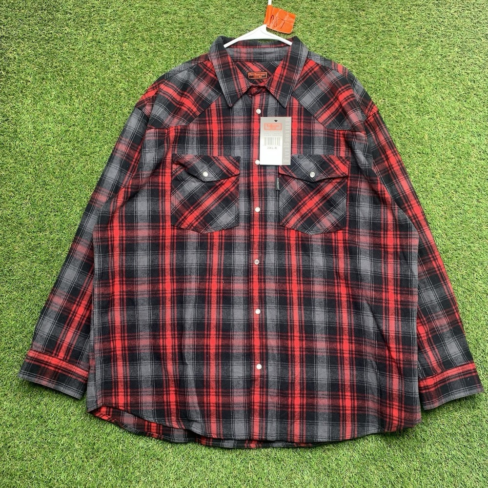 Five Brother Flannel Shirt Mens 2XL XXL Workwear Plaid Button Up Red NWT